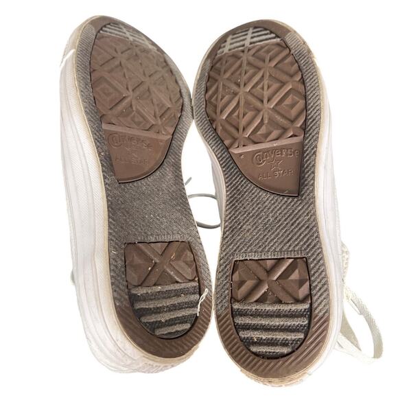 Converse High Top Size 8 Men's White Monochrome Sneakers USED - Picture 5 of 9